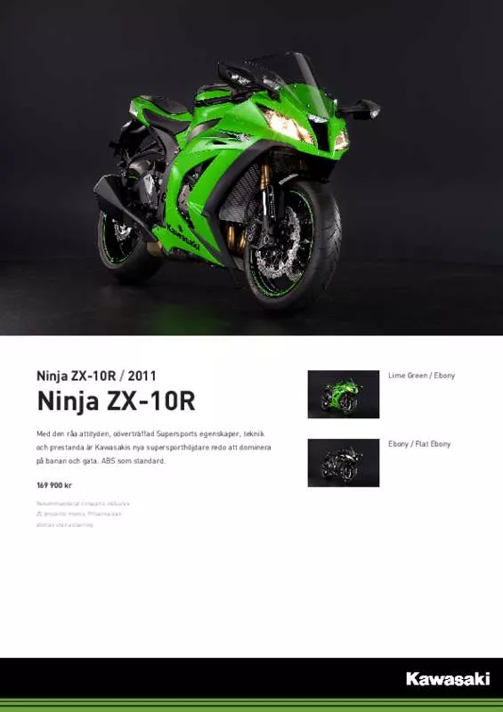 Mode d'emploi KAWASAKI NINJA ZX-10R