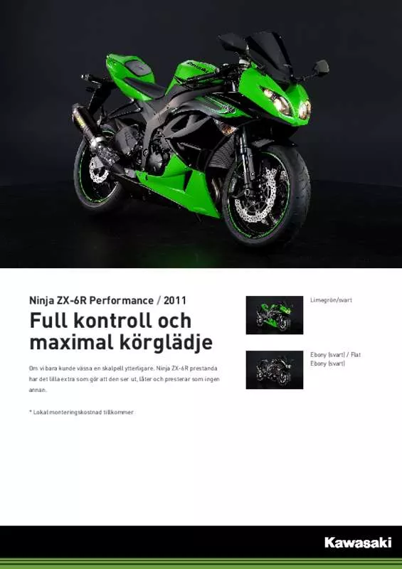 Mode d'emploi KAWASAKI NINJA ZX-6R PERFORMANCE