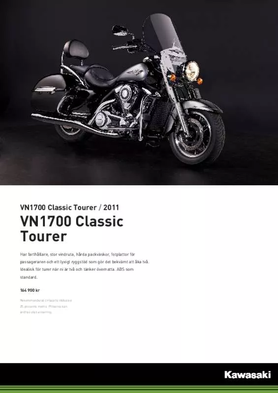 Mode d'emploi KAWASAKI VN 1700 CLASSIC TOURER