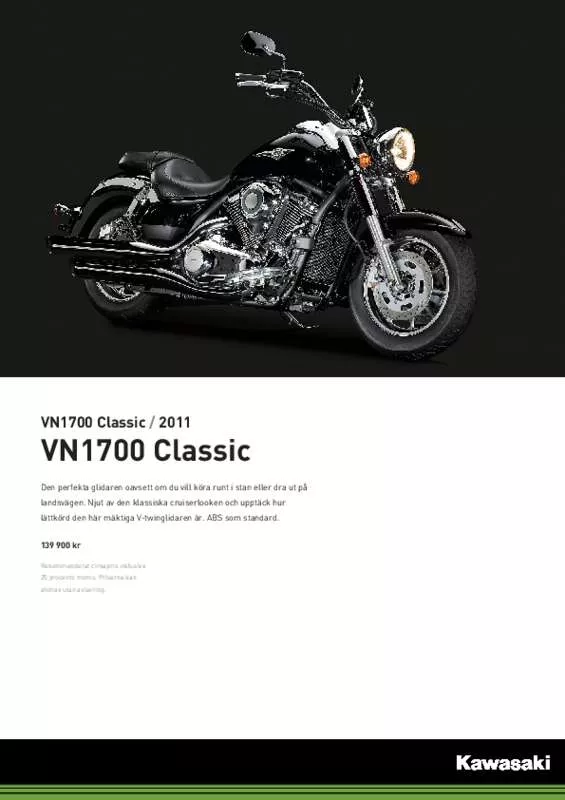 Mode d'emploi KAWASAKI VN 1700 CLASSIC