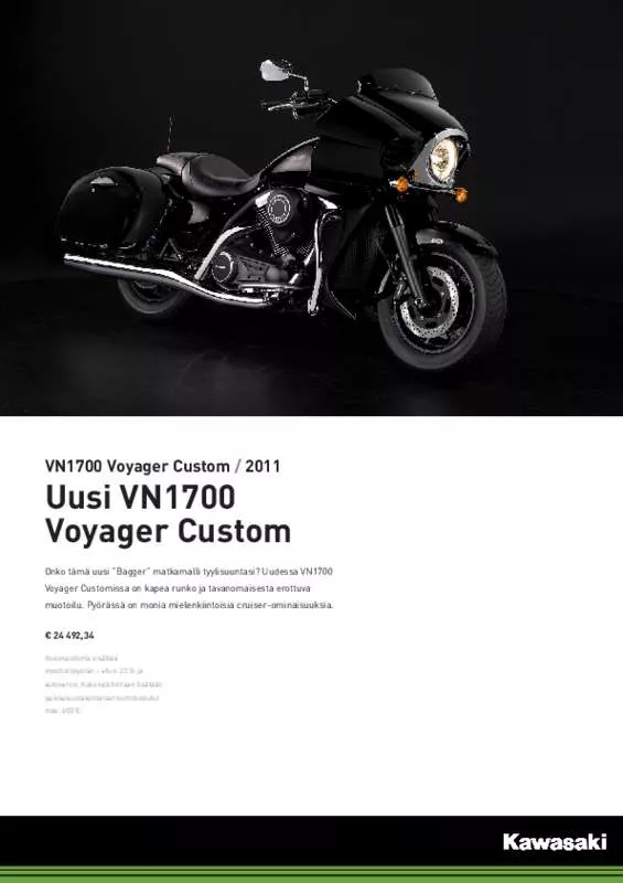 Mode d'emploi KAWASAKI VN 1700 VOYAGER CUSTOM