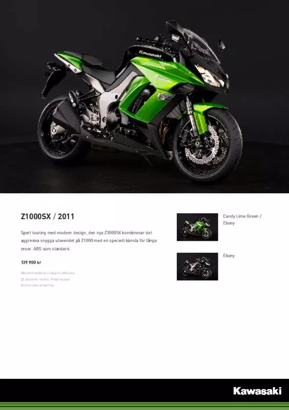 Mode d'emploi KAWASAKI Z1000SX