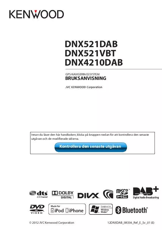 Mode d'emploi KENWOOD DNX-4210DAB