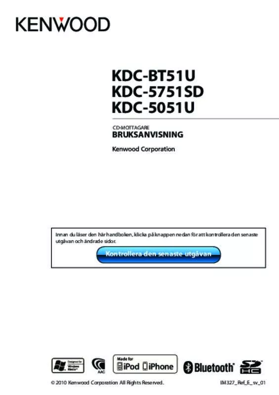 Mode d'emploi KENWOOD KDC-BT51U