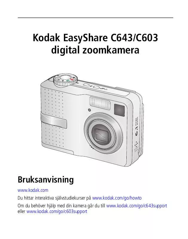 Mode d'emploi KODAK EASYSHARE C603