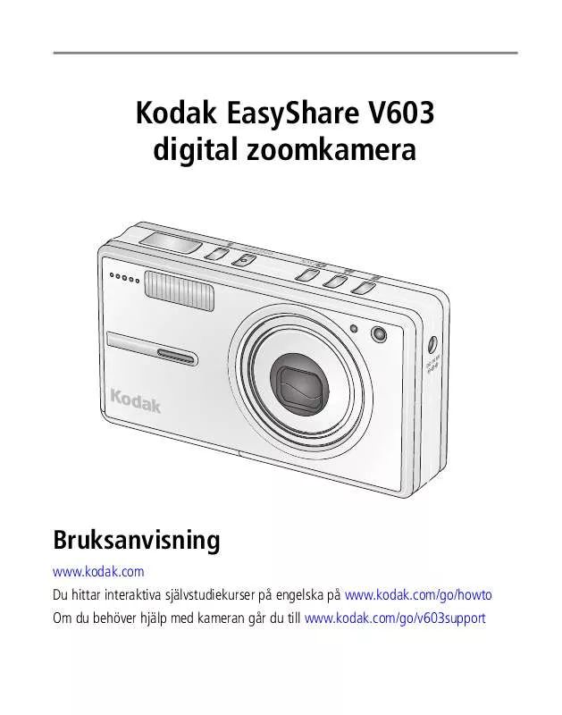 Mode d'emploi KODAK EASYSHARE V603