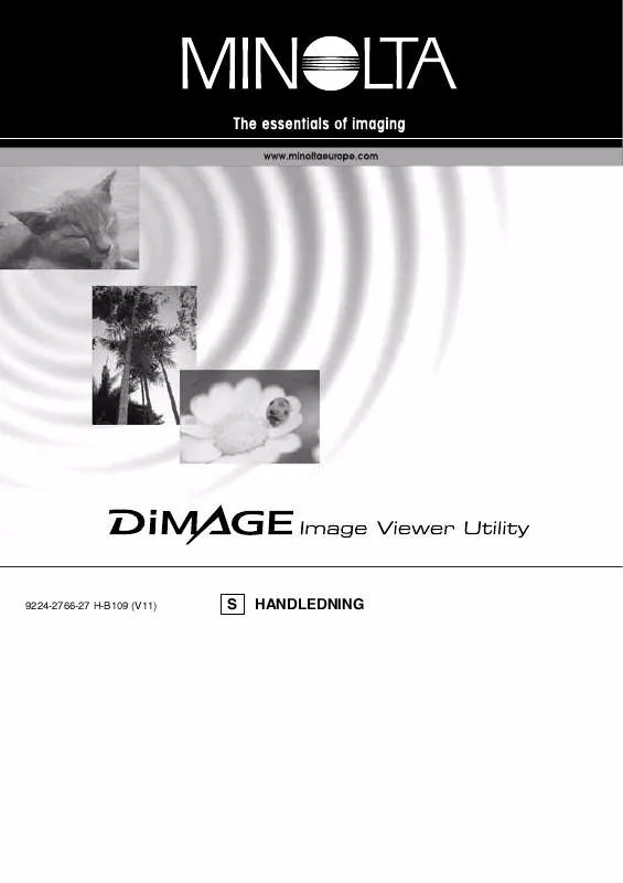 Mode d'emploi KONICA MINOLTA DIMAGE IMAGE VIEWER UTILITY 1.1 FOR DIMAGE 7/5/X/S304/S404