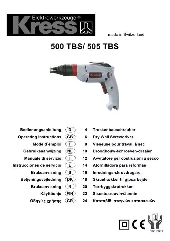 Mode d'emploi KRESS 500 TBS