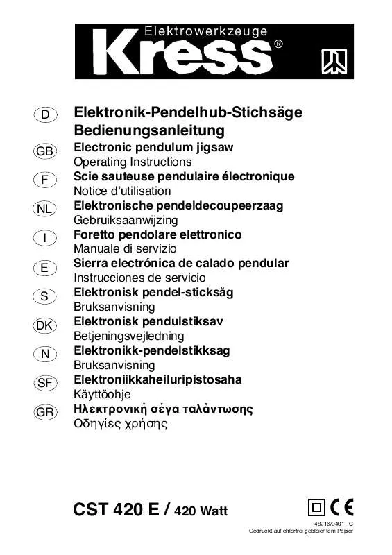 Mode d'emploi KRESS CST 420 E