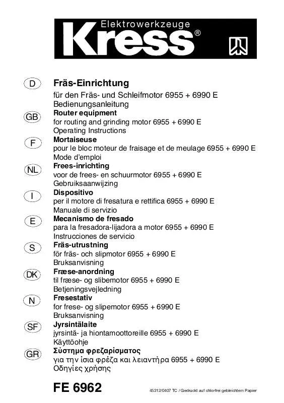 Mode d'emploi KRESS FE 6962