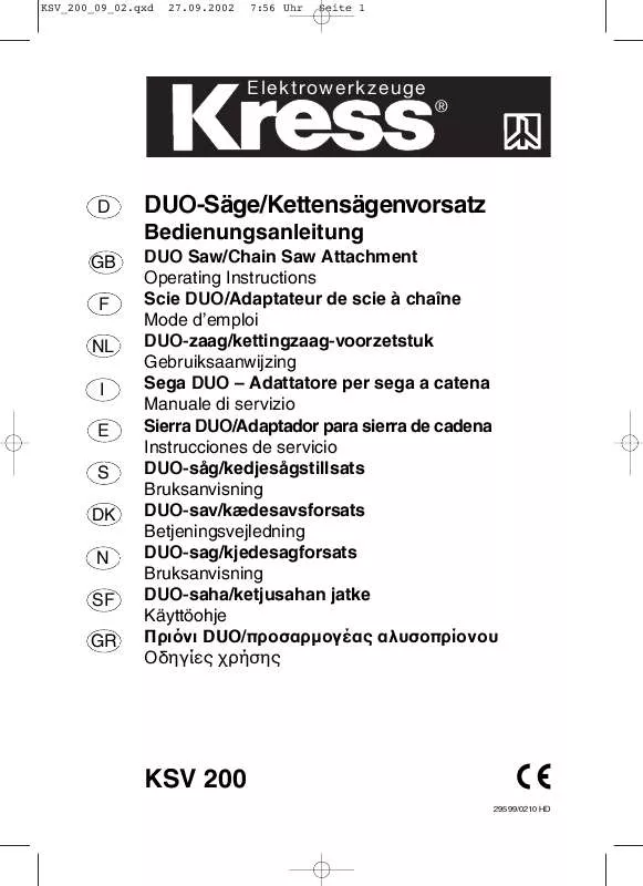 Mode d'emploi KRESS KSV 200