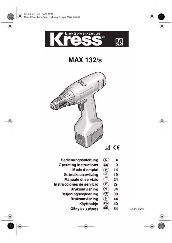 Mode d'emploi KRESS MAX 132-S