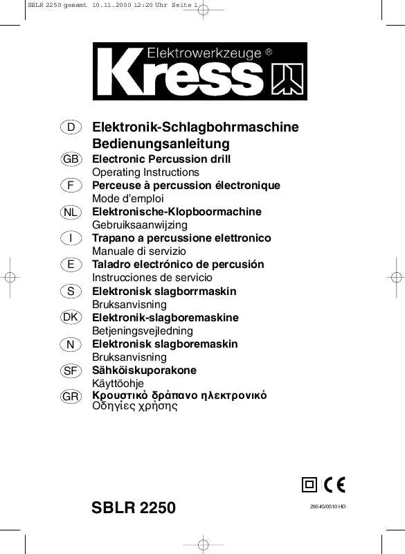 Mode d'emploi KRESS SBLR 2250