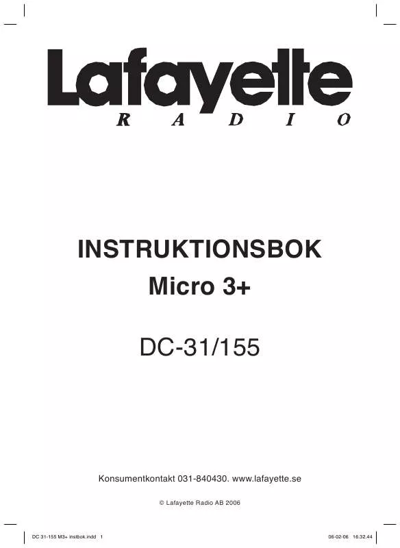 Mode d'emploi LAFAYETTE RADIO DC-155