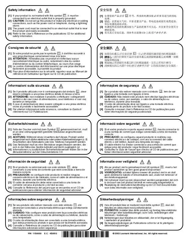 Mode d'emploi LEXMARK E230