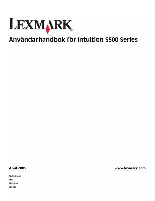 Mode d'emploi LEXMARK INTUITION S500