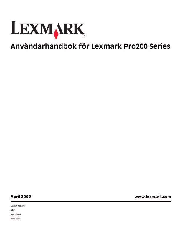 Mode d'emploi LEXMARK PROSPECT PRO200