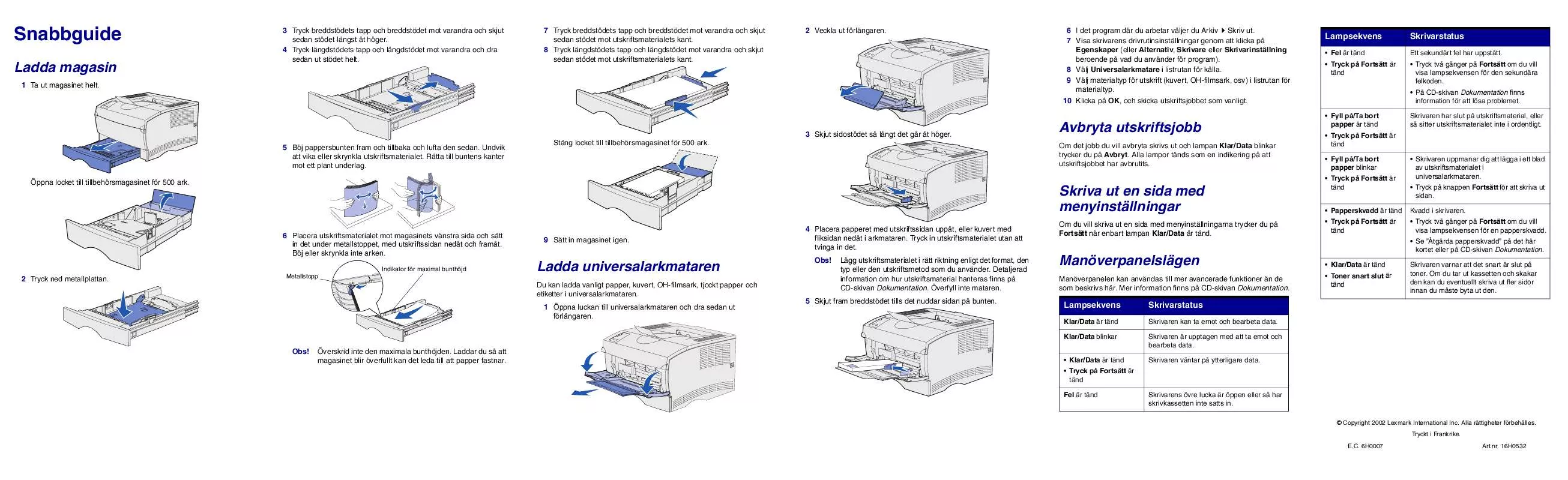 Mode d'emploi LEXMARK T420