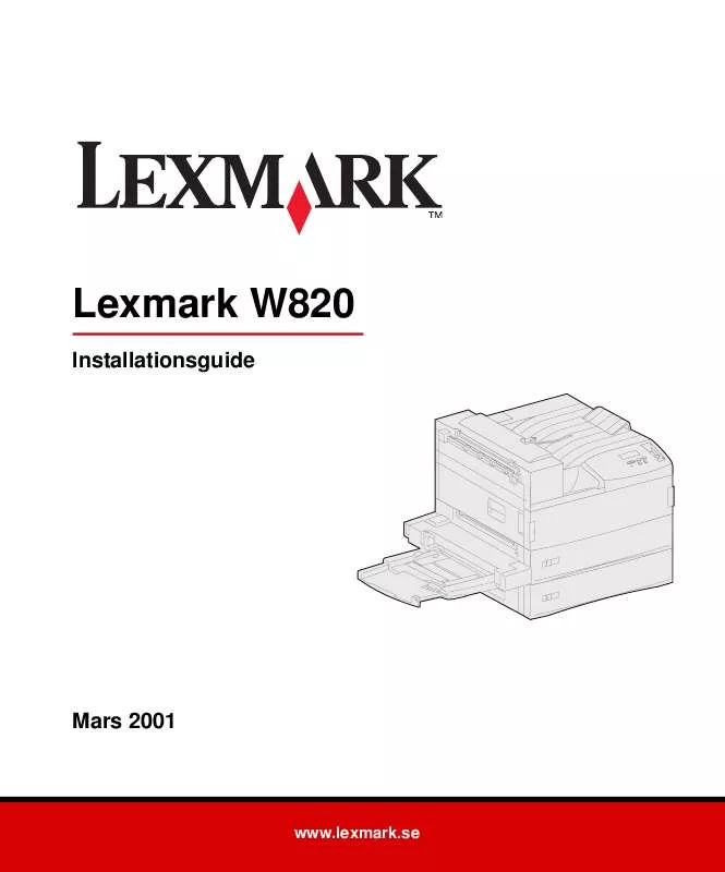 Mode d'emploi LEXMARK W820