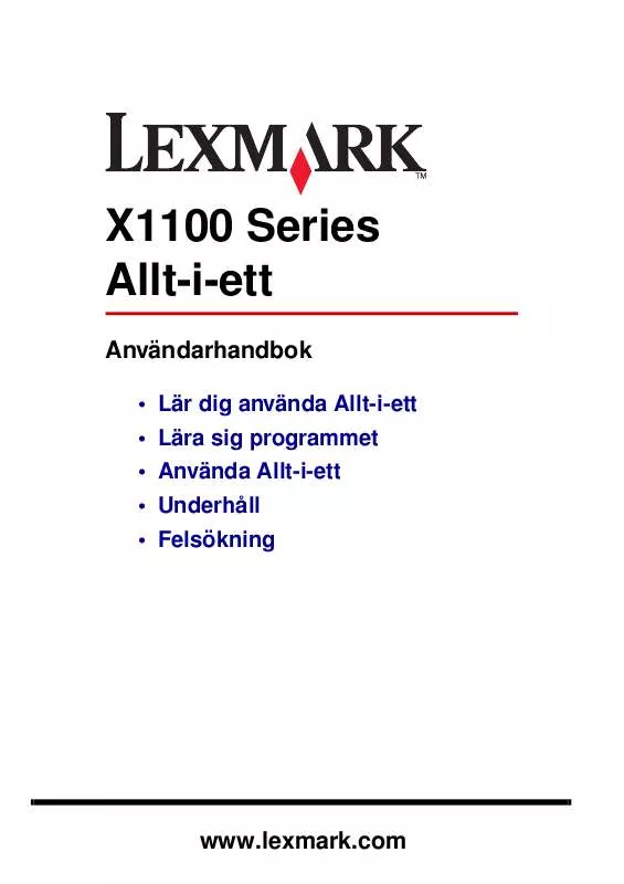 Mode d'emploi LEXMARK X1100