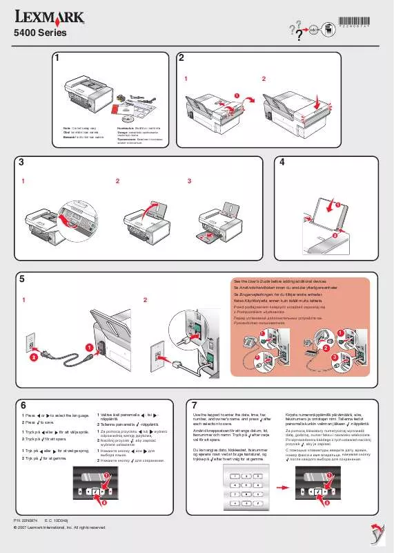 Mode d'emploi LEXMARK X5470