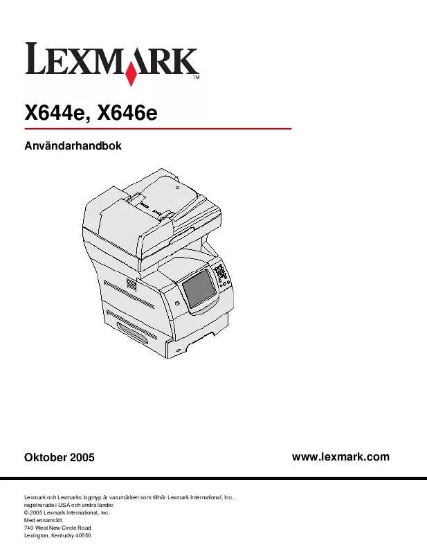 Mode d'emploi LEXMARK X644E