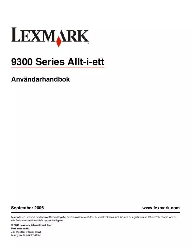 Mode d'emploi LEXMARK X9350