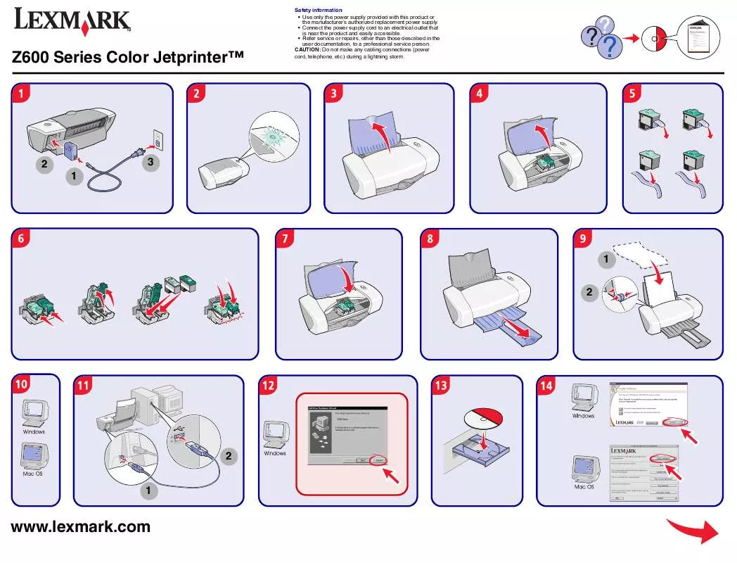 Mode d'emploi LEXMARK Z600