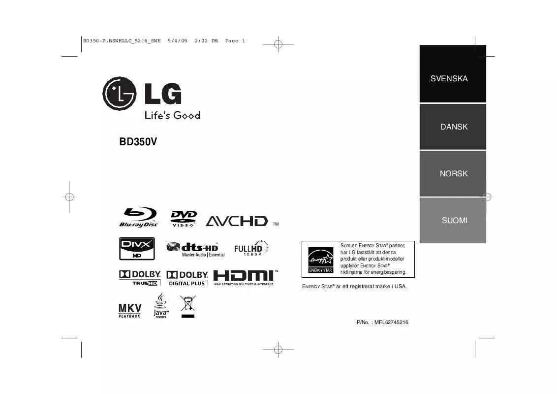 Mode d'emploi LG BD350V