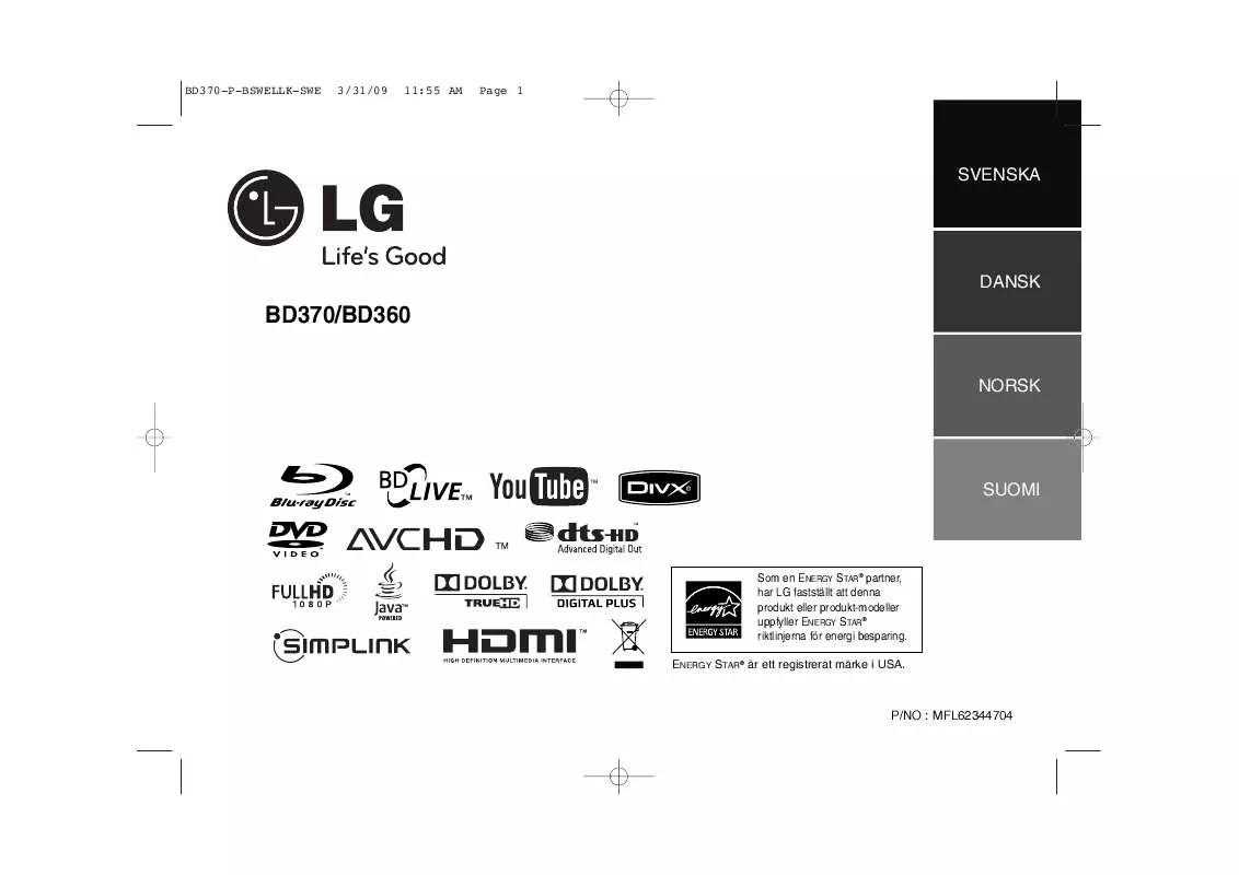 Mode d'emploi LG BD370