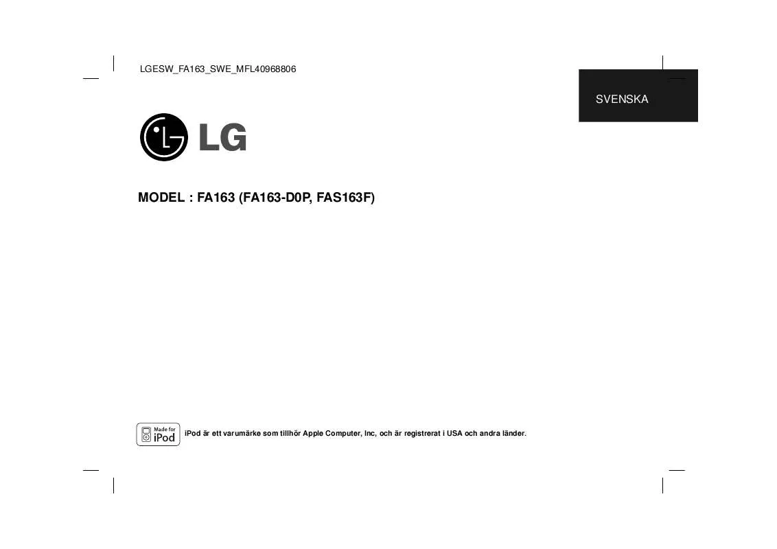 Mode d'emploi LG FA-163