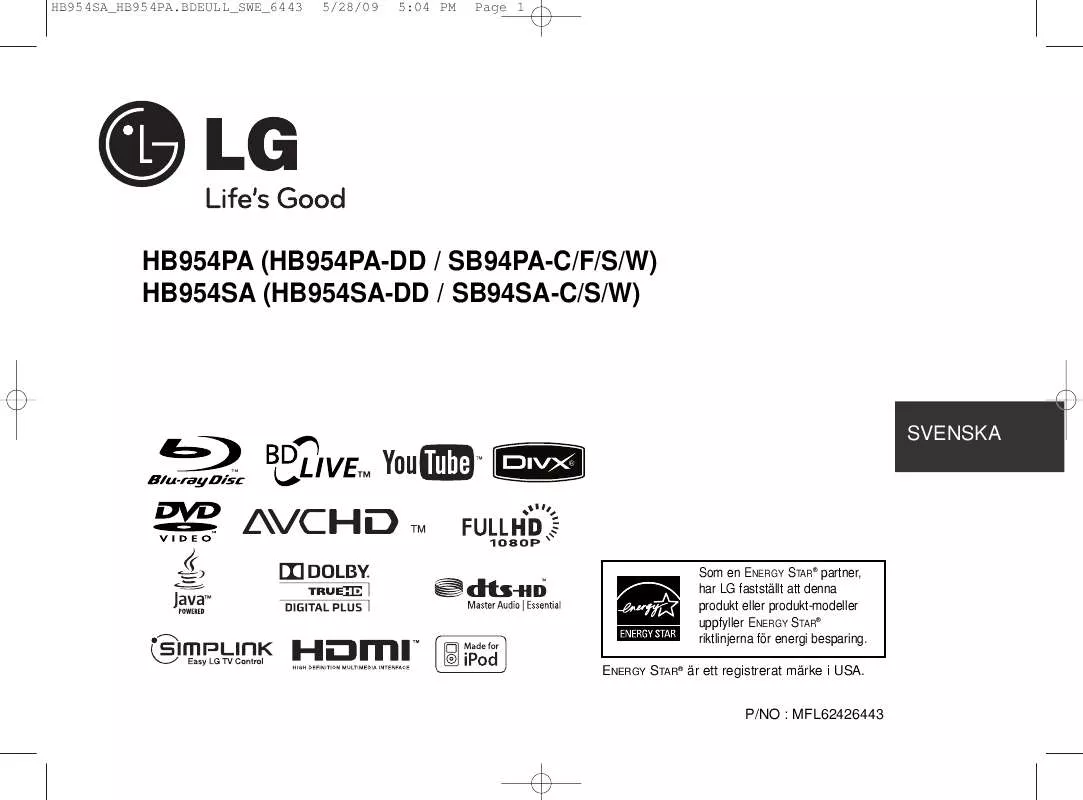 Mode d'emploi LG HB954PA