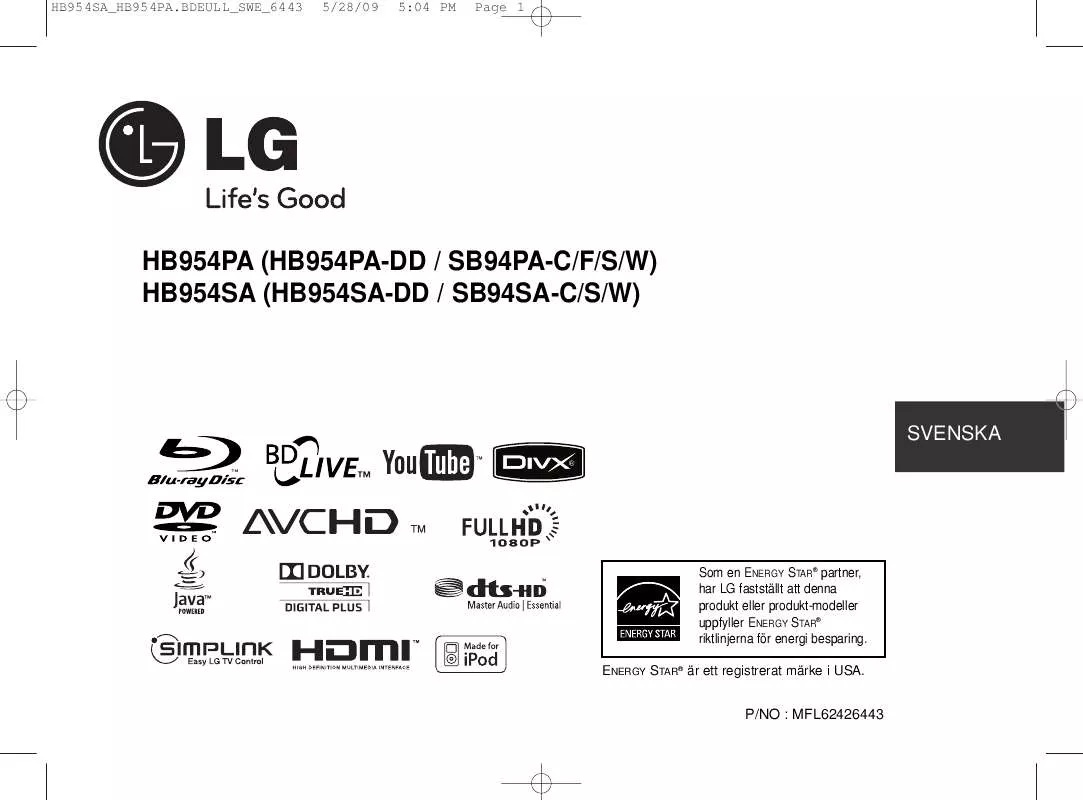 Mode d'emploi LG HB954SA