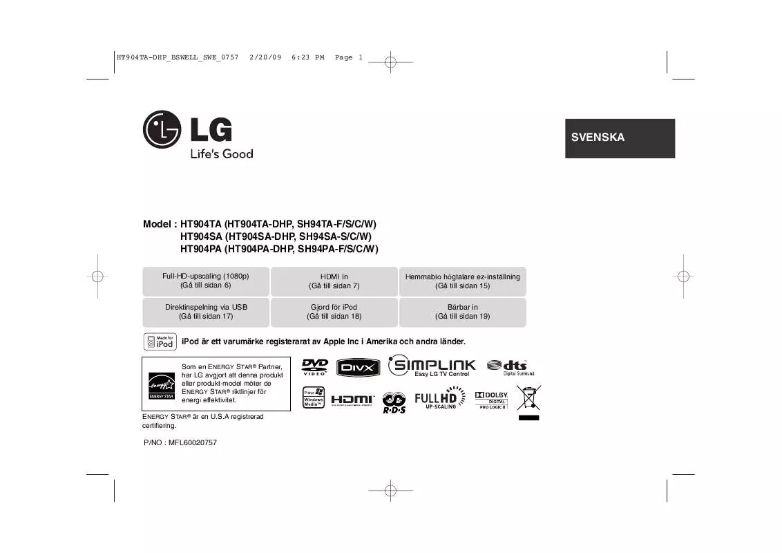 Mode d'emploi LG HT904TA