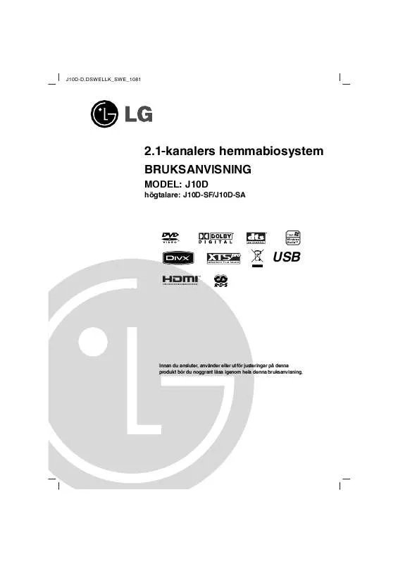 Mode d'emploi LG J10D