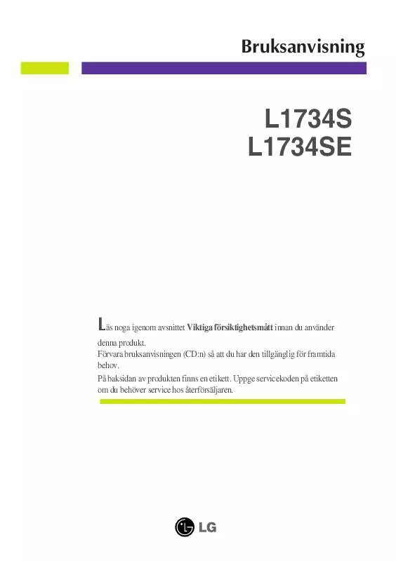 Mode d'emploi LG L1734S