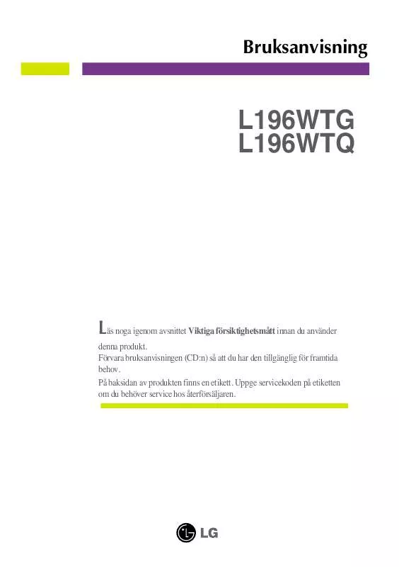 Mode d'emploi LG L196WTQ