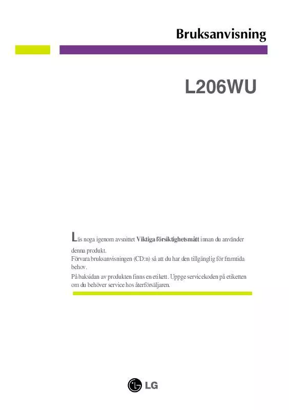 Mode d'emploi LG L206WU