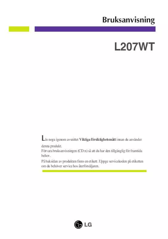 Mode d'emploi LG L207WT