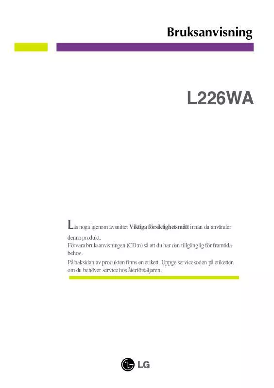 Mode d'emploi LG L226WA