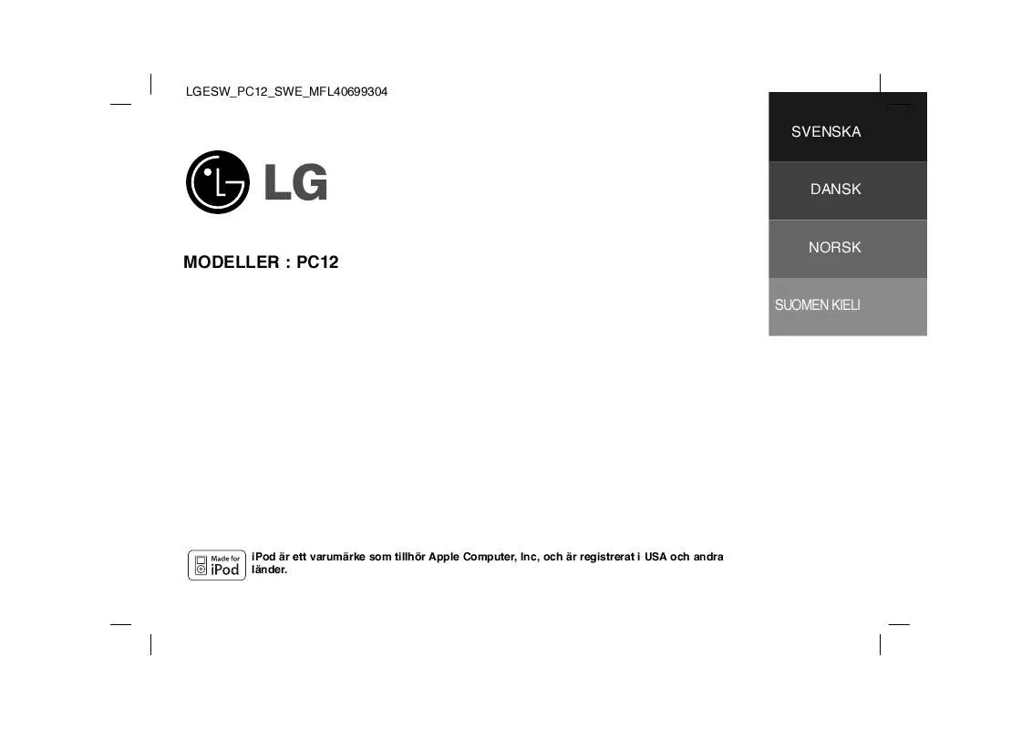 Mode d'emploi LG PC-12