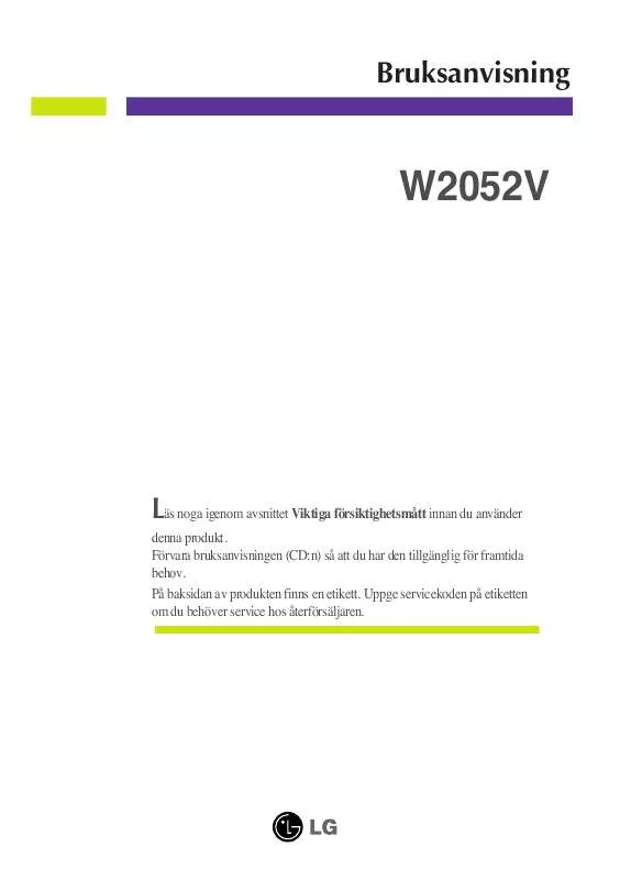 Mode d'emploi LG W2052V