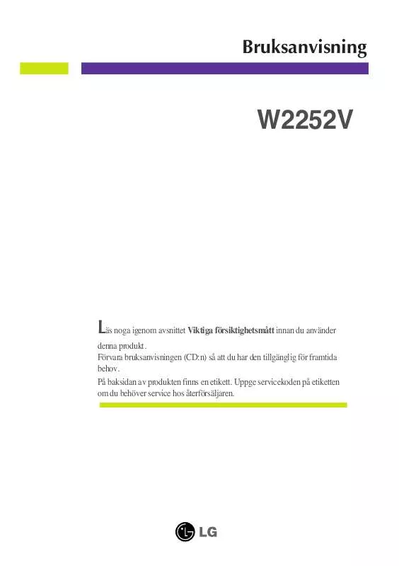 Mode d'emploi LG W2252V