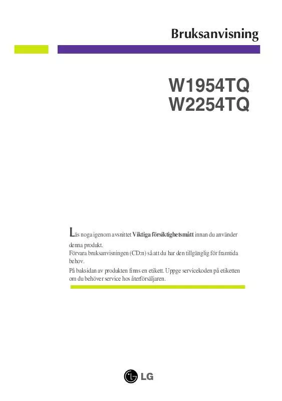 Mode d'emploi LG W2254TQ