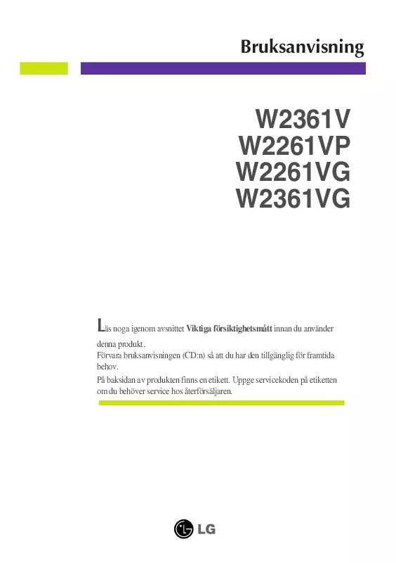 Mode d'emploi LG W2261VP