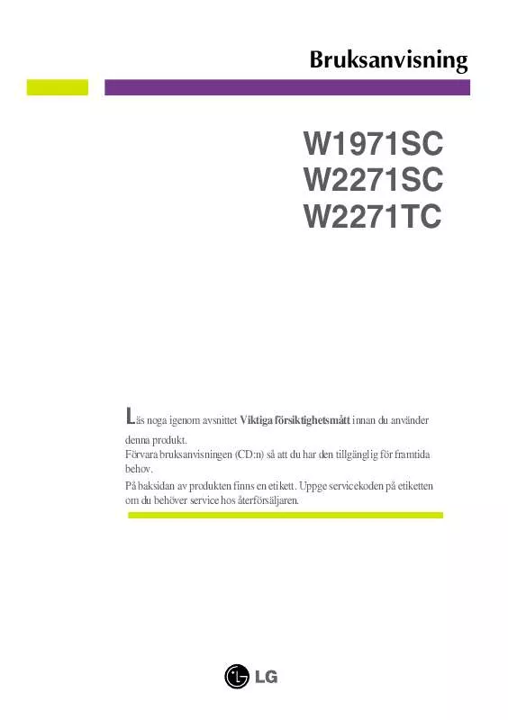 Mode d'emploi LG W2271TC