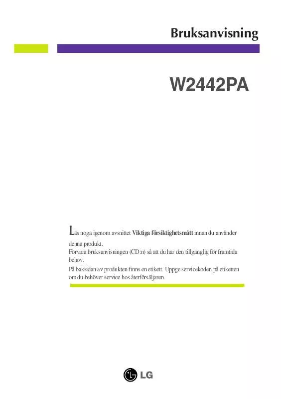 Mode d'emploi LG W2442PA