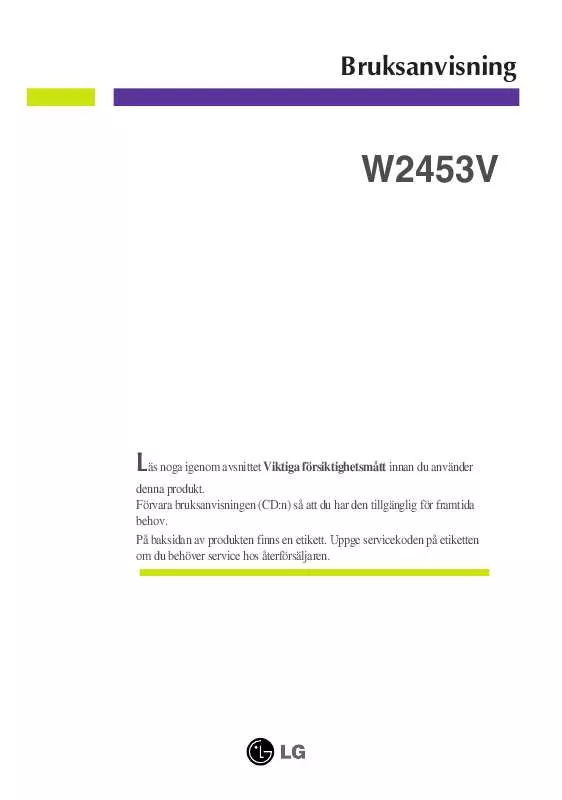 Mode d'emploi LG W2453V