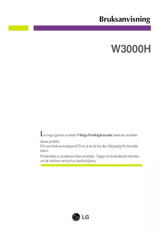 Mode d'emploi LG W3000H