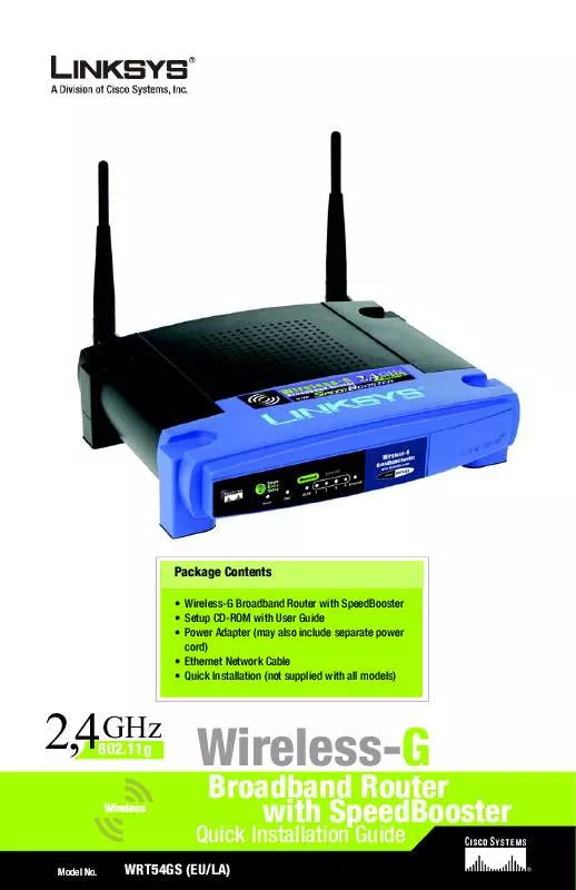 Mode d'emploi LINKSYS WRT54GS